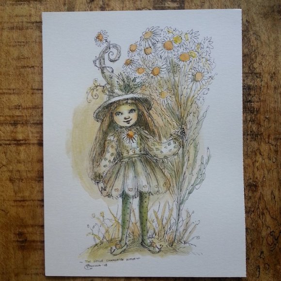 FAIRY WITCH PAULINA CASSIDY ORIGINAL WATERCOLOR - Picture 8 of 10